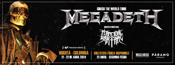 Megadeth está cada vez más cerca y la guerra perpetua se desatará en el Movistar Arena… ¡Empieza el conteo regresivo!